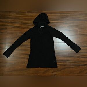 Coin 1804 women’s large long sleeve mesh hoodie, black